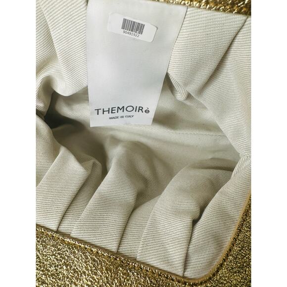 THEMOIRé Gold Leather Magnetic Button Closure Crossbody Clutch Purse Handbag - Picture 12 of 14